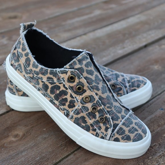 Gypsy Jazz Shoes - Leopard Slip On Sneakers